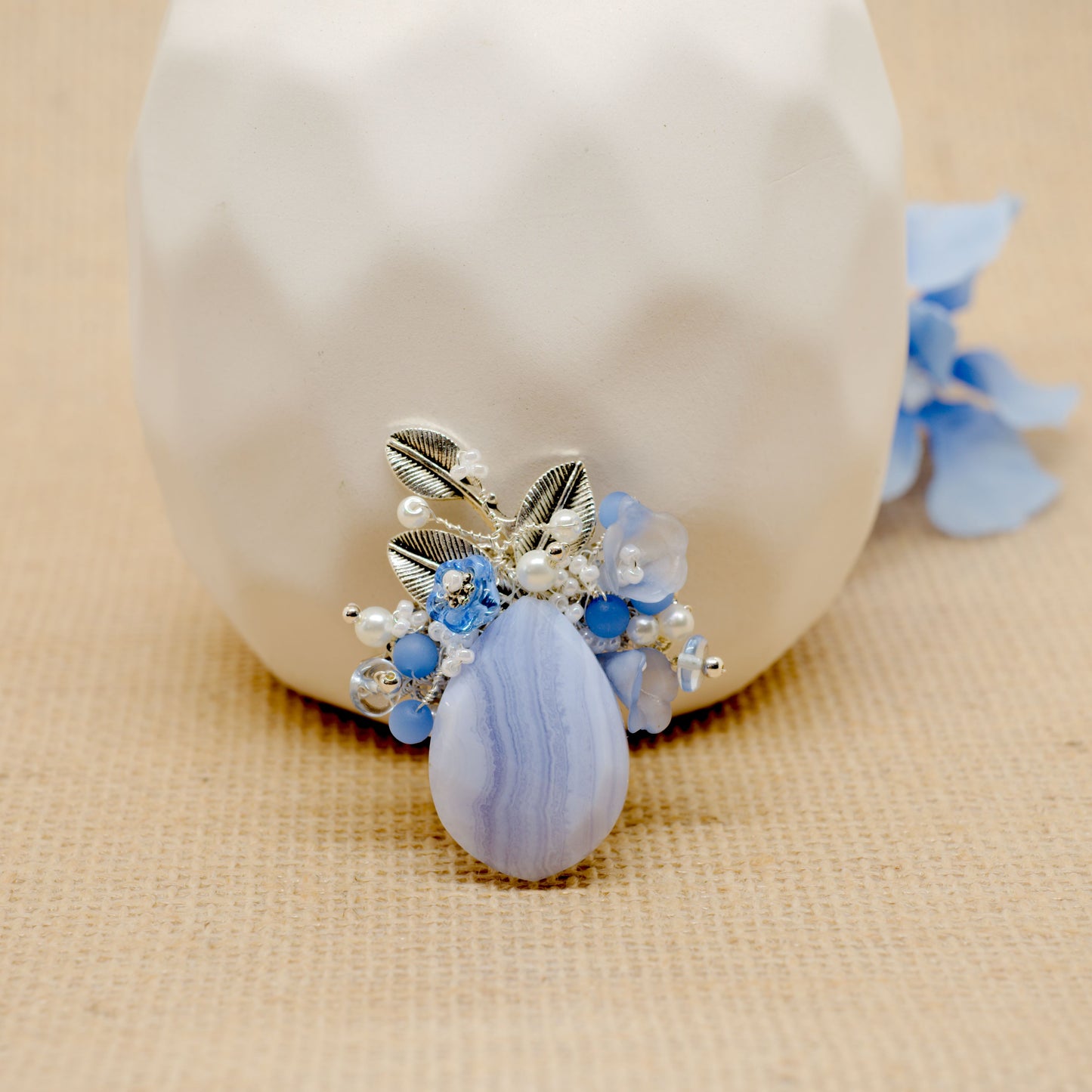 Blue Lace Brooch