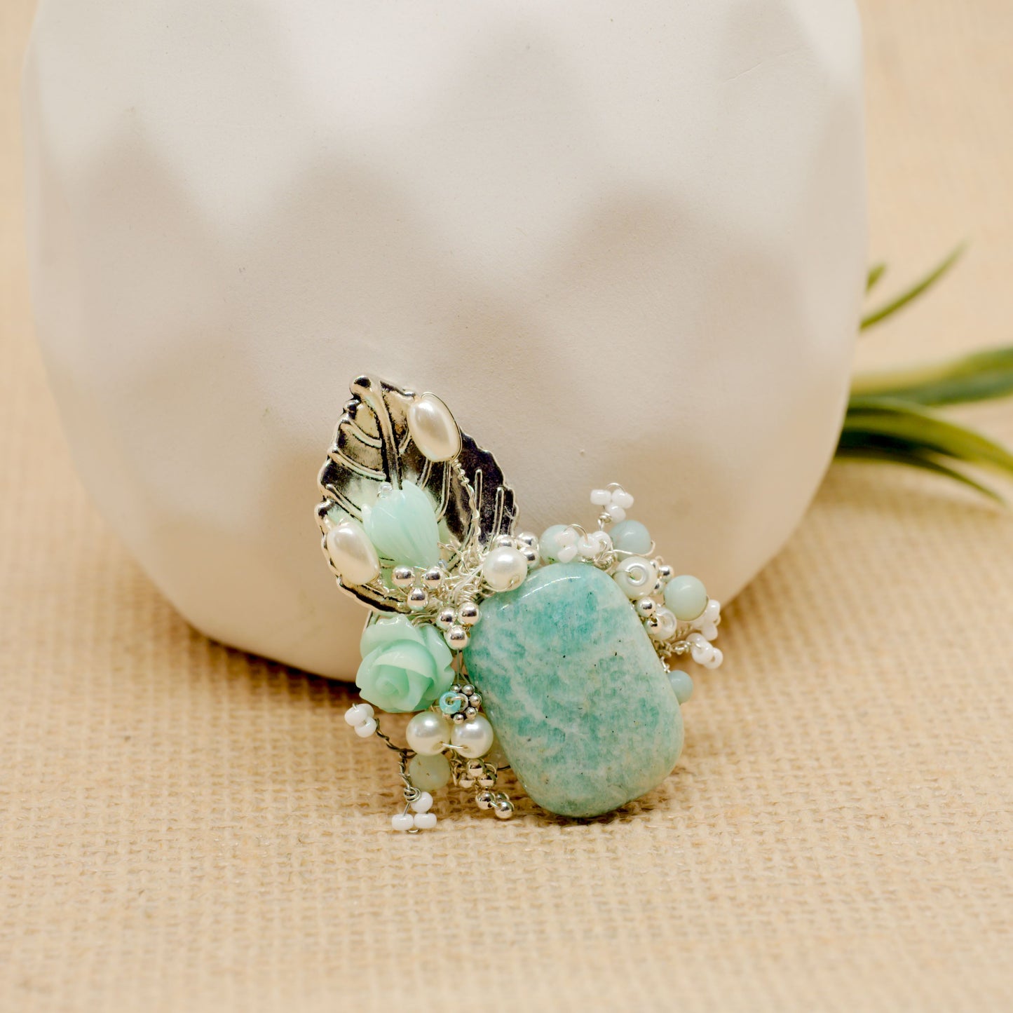 Amazing Amazonite Brooch