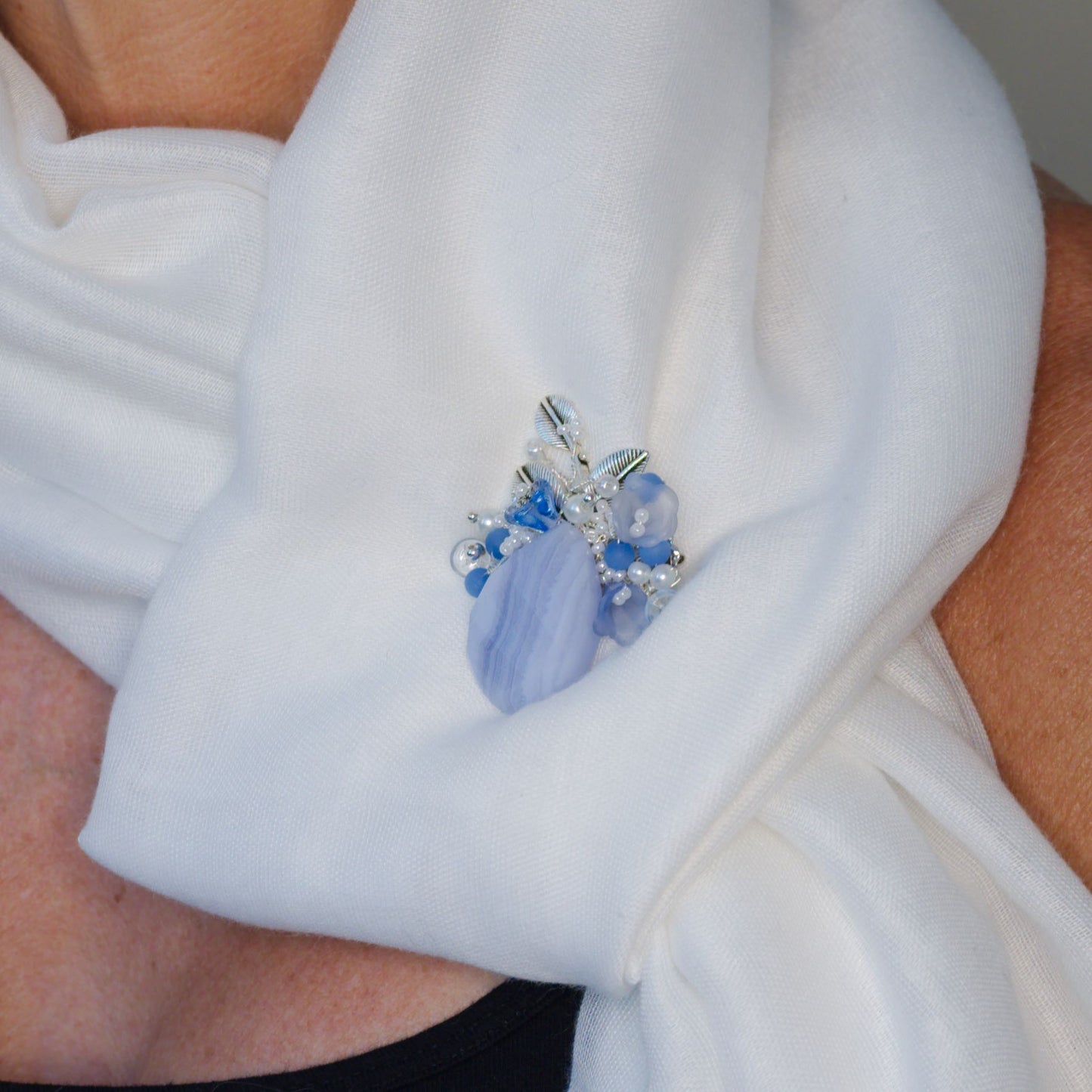 Blue Lace Brooch