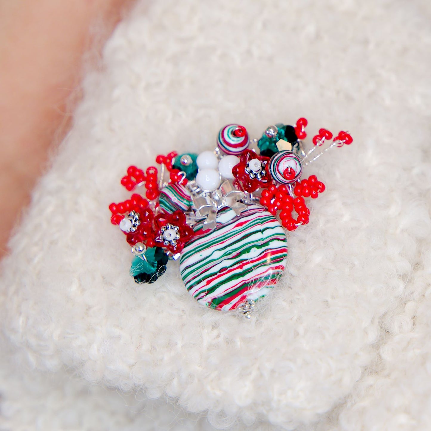 Peppermint Candy Brooch