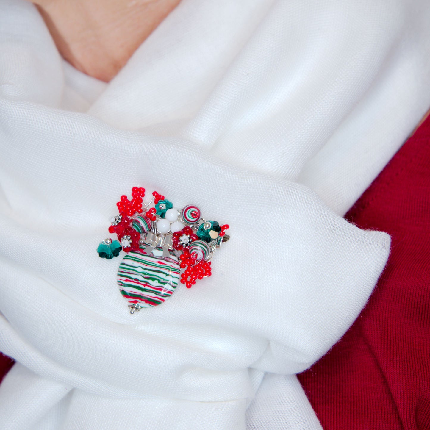 Peppermint Candy Brooch