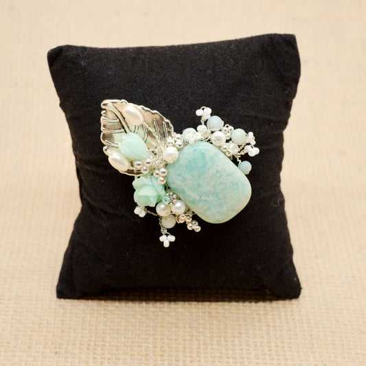 Amazing Amazonite Brooch
