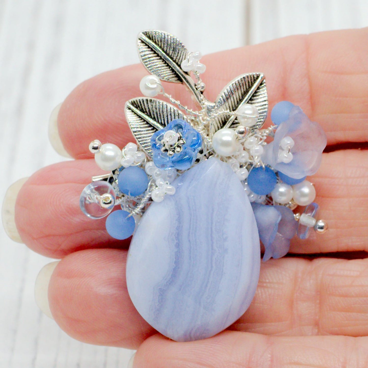 Blue Lace Brooch