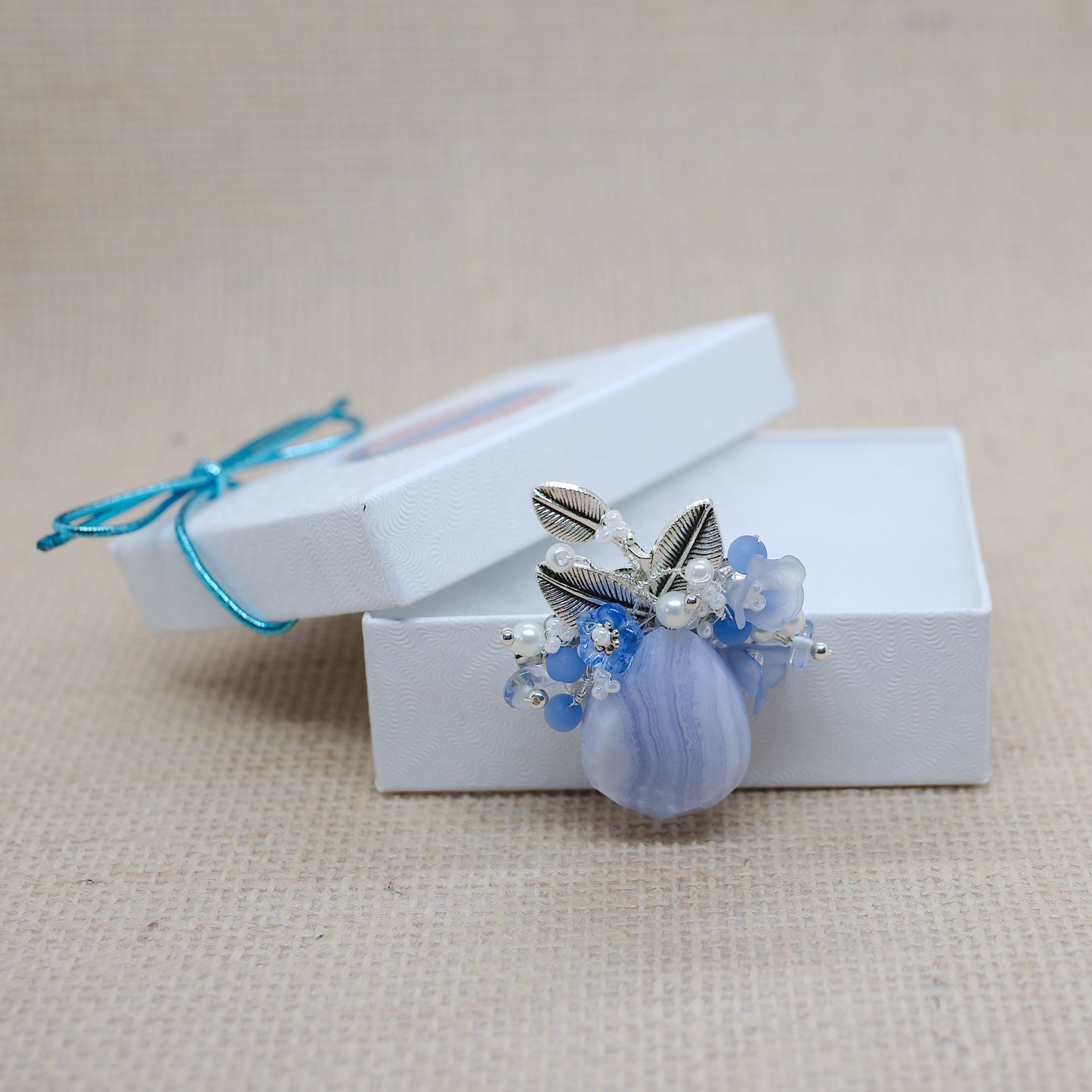 Blue Lace Brooch